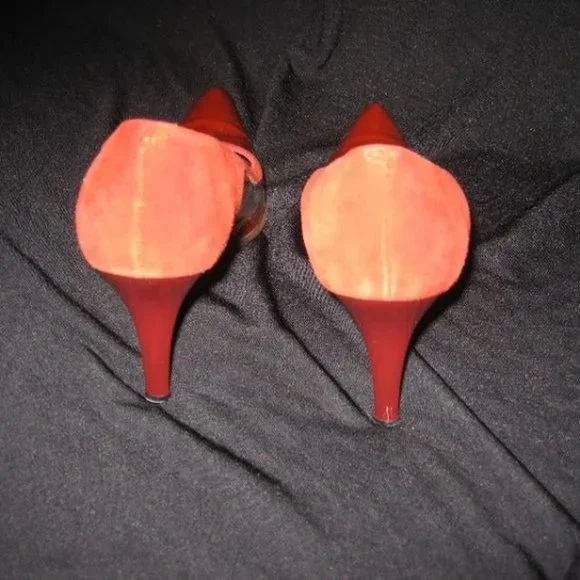 ❤️TOD'S Red Patent Leather / Suede Pointy Toe Stiletto Pumps Shoes Sz 6 - Picture 3 of 5